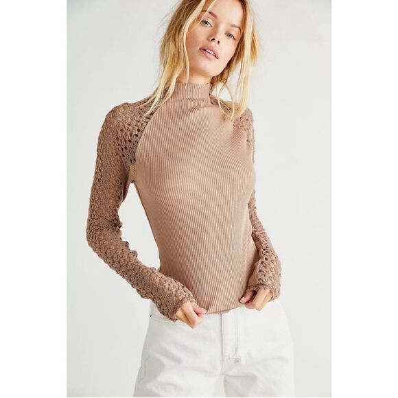 Free People Clemente Top In Tan Beige Size XS - Picture 1 of 5